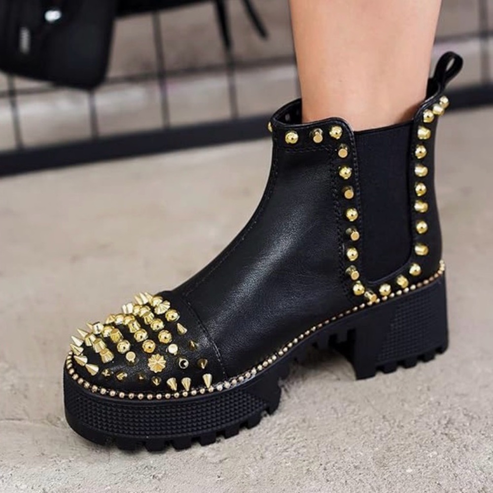 Gold Studded Boots - Picture 5 of 5
